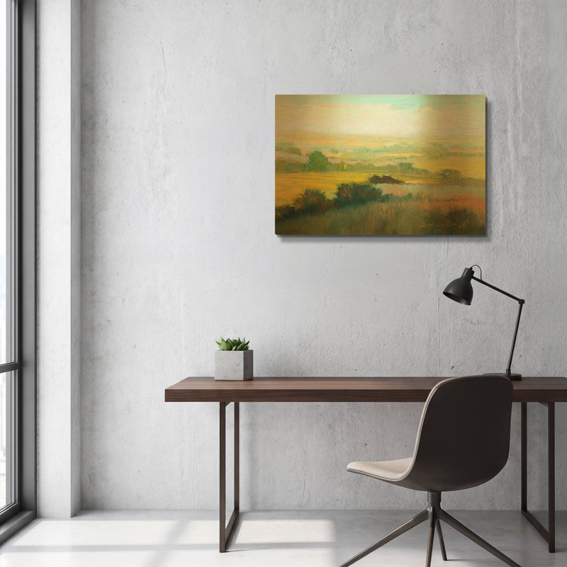 « Brume matinale » de William McCarthy, tableau mural en métal doré, 91,4 cm x 61 cm, 24" H x 36" W