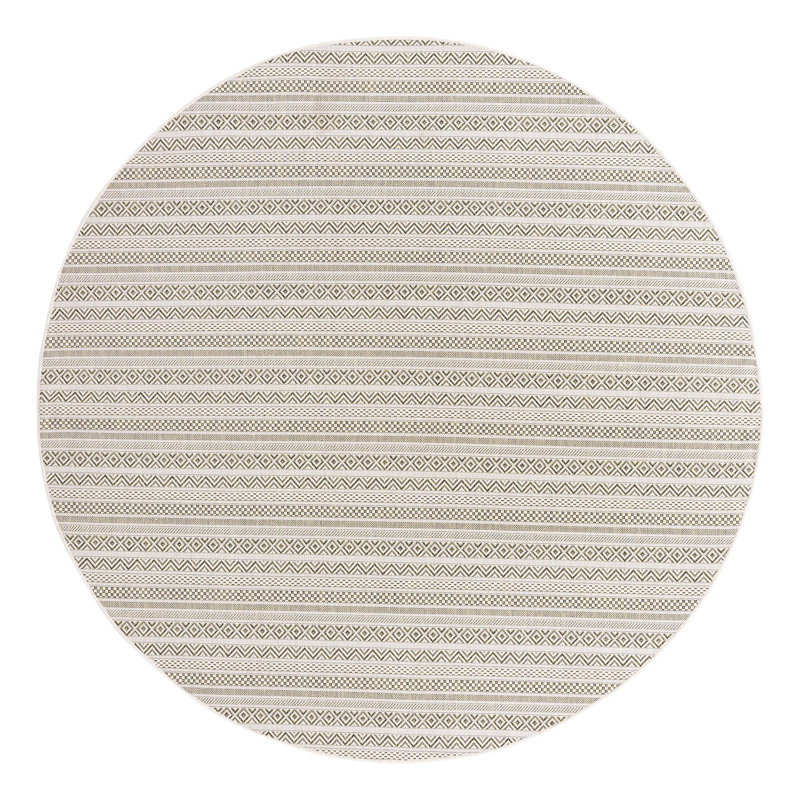 Striped Indoor / Outdoor Rug, Round 7'10"