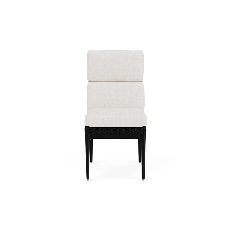 Cascade Outdoor Dining Side Chair, Reflections Snow, Ebony