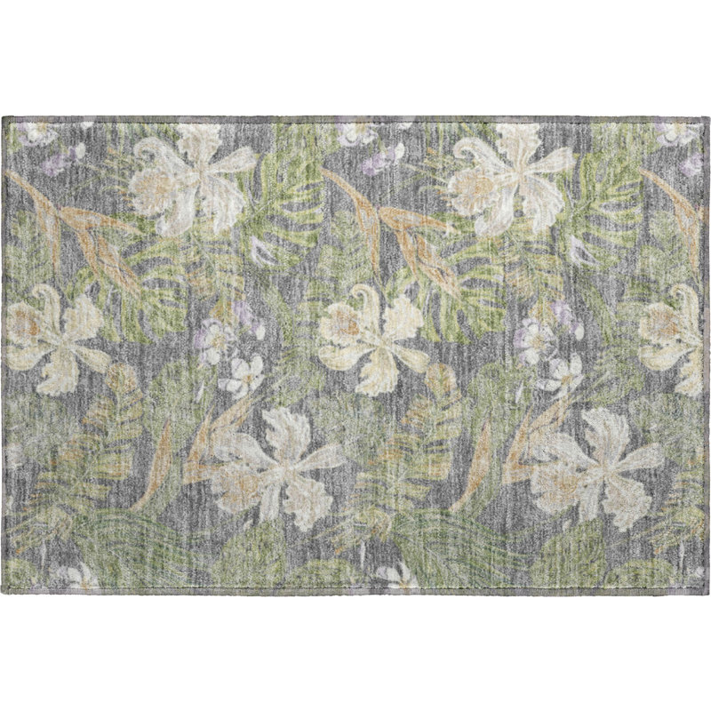 Tapis floral Premium lavable à la machine Neiges AMF1708, Rectangle 1 pi 8 po x 2 pi 6 po