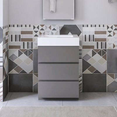 Saunder 24'' Single Bathroom Vanity with Solid Surface Top
