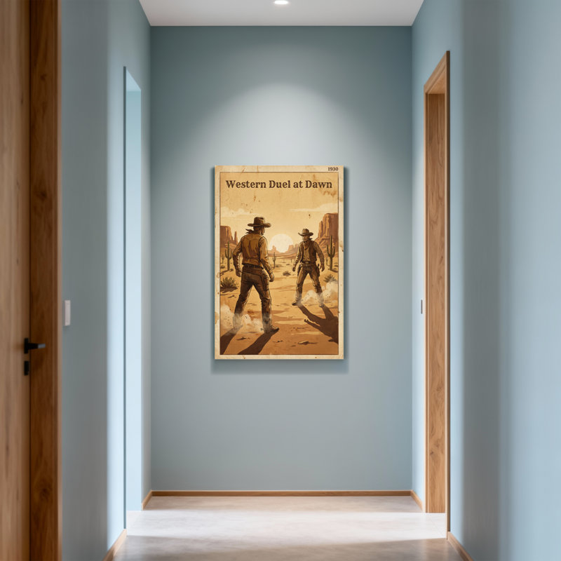 «Fashion Western Duel At Dawn», reproduction sur toile, H 30 po x l 20 po