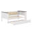 Wood Daybed With Storage Shelves, Upholstered Backrest,USB And Trundle-104039070