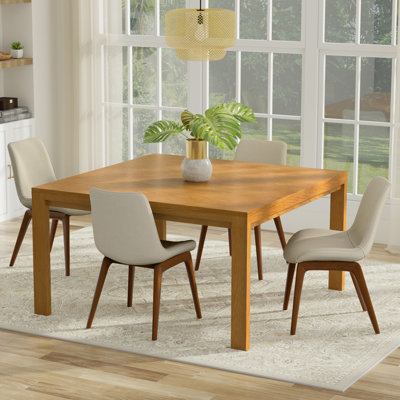 Wilson 54"W Wood Square Dining Table, Transitional Style, Seats 8