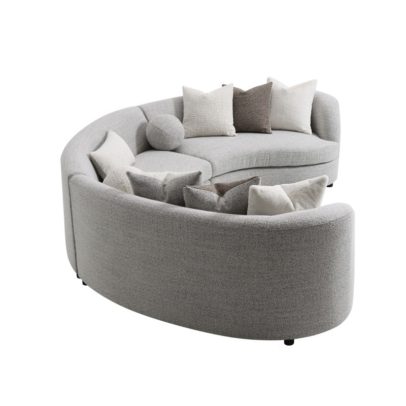 Canapé modulaire gris avec 9 coussins