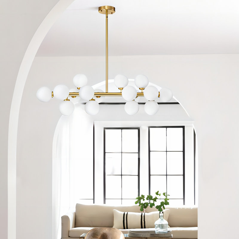 Broghan 16 - Light Kitchen Island Pendant, Gold, White