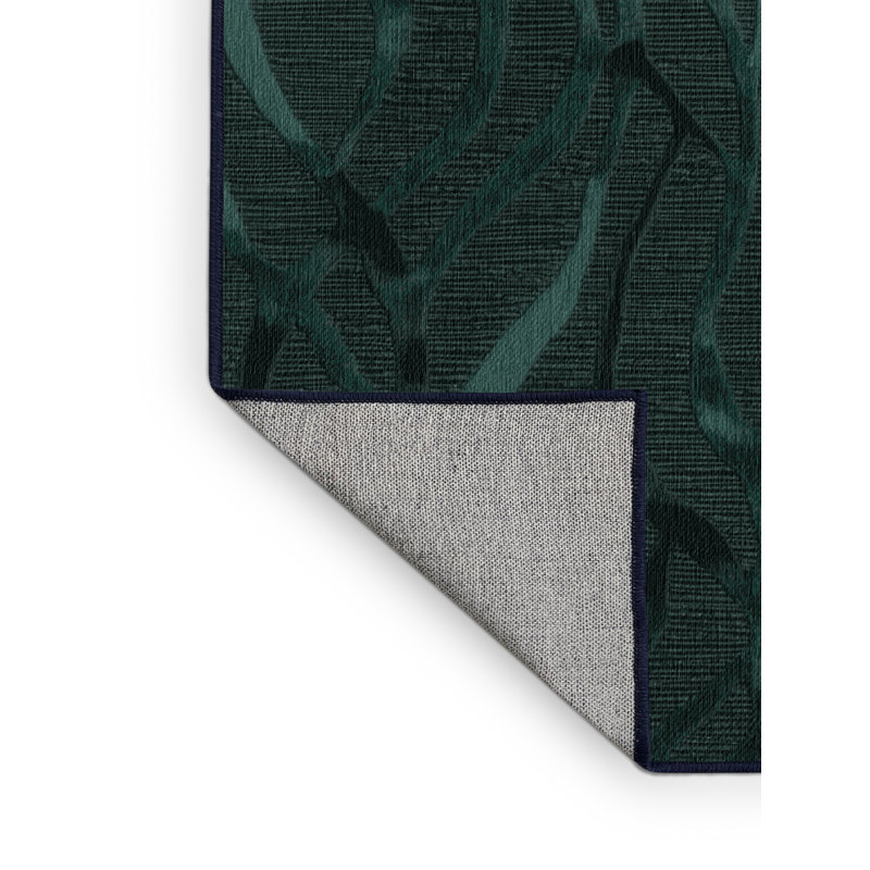 Machine Washable Abstract Blue Area Rug, Rectangle 2' x 3'