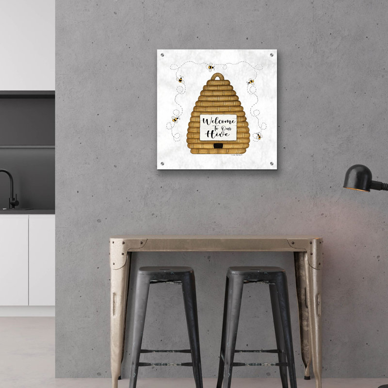 «Welcome to Our Hive» par Linda Spivey, art mural en verre acrylique, H 24 po x l 24 po x P 0,2 po