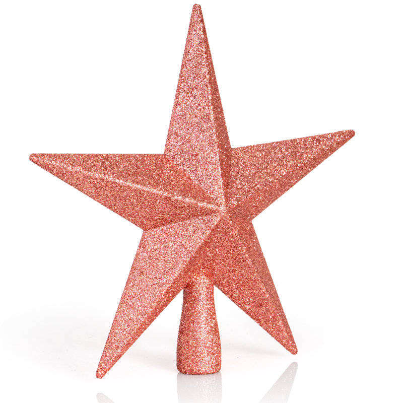 Décoration pour sommet de sapin étoile scintillante, Or rose