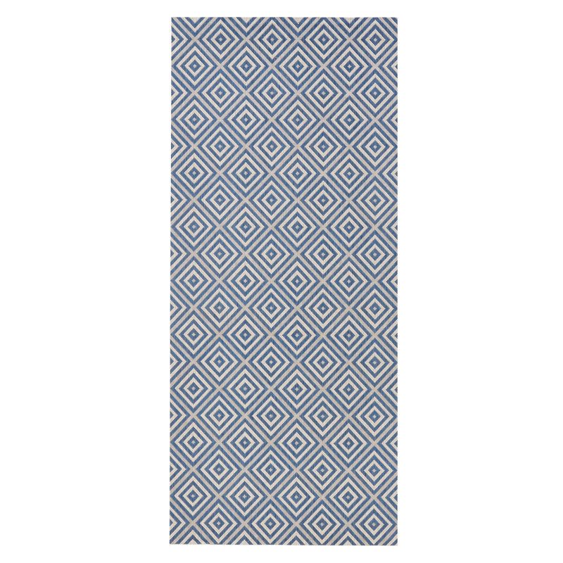 Flatweave Blue Rug, Runner 80 x 200cm