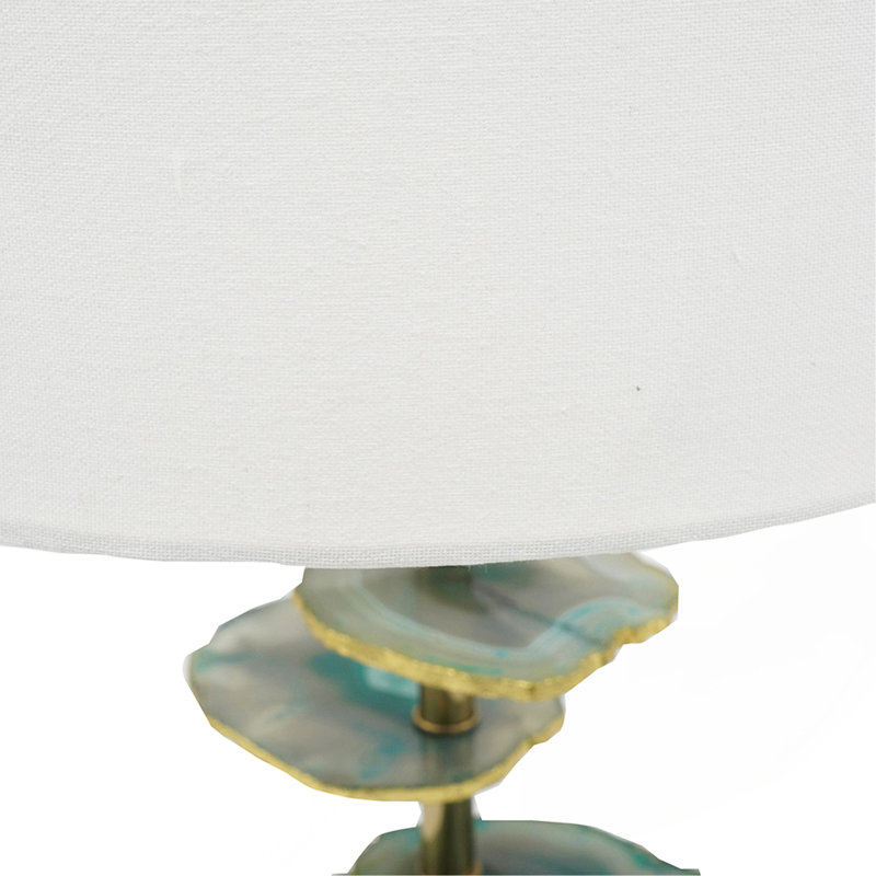P 15 x 29,5 po Verdant Agate-Slice Lampe de table avec base en marbre
