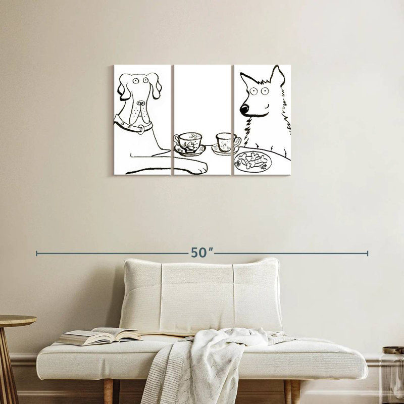 Brampt Dogs Having Tea, 20" H x 33" W