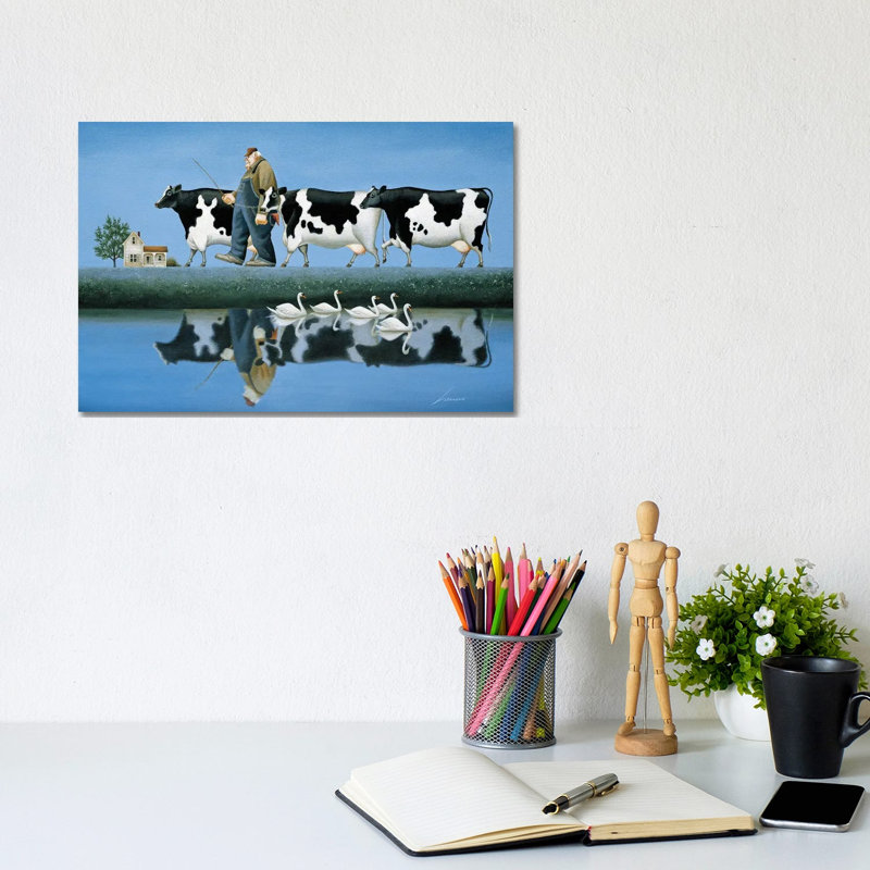 Delta Cows 1 Piece Wrapped Canvas Painting, 20.32 cm H x 30.48 cm W