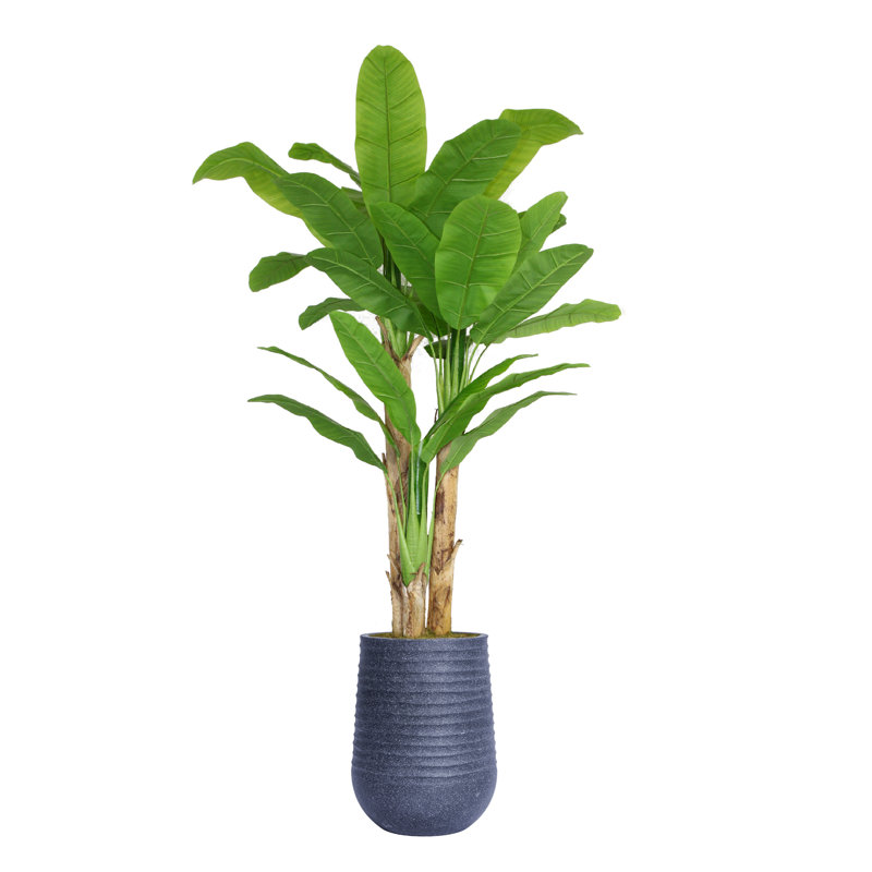 Arbre de bananier artificiel 84,08 po en pot, Noir