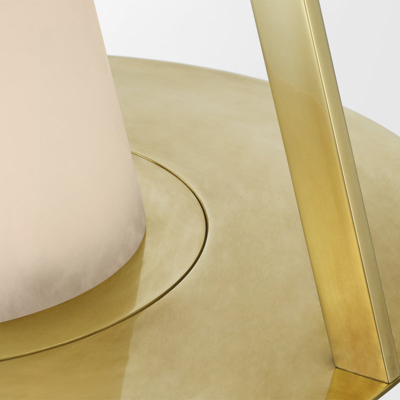 Barbara Barry Divina 20" Pendant with Alabaster, Soft Brass