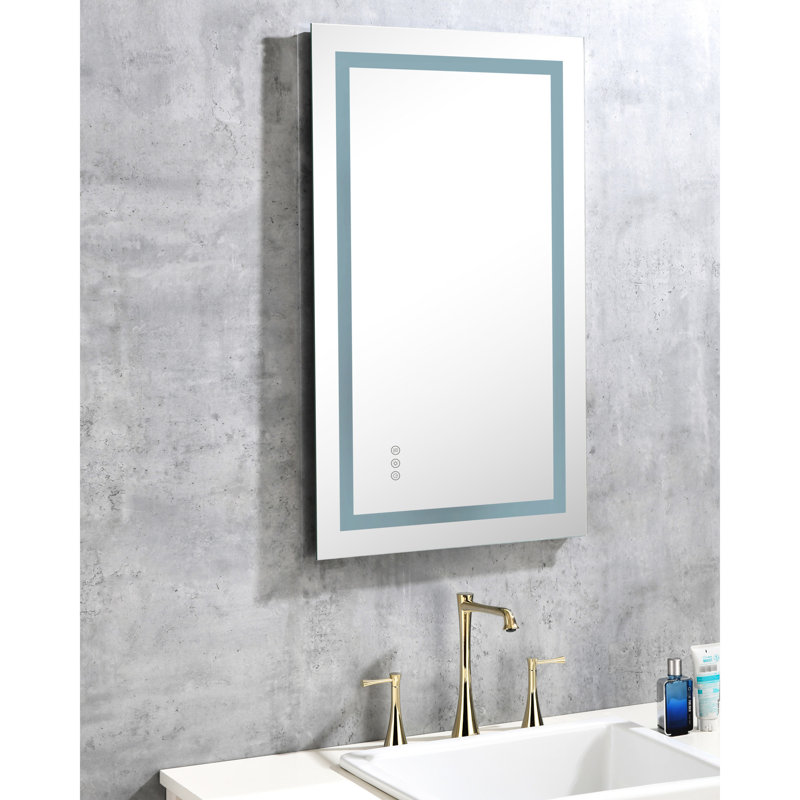 Miroir de salle de bain à DEL 40 po x 32 po - Brouillard, à intensité variable avec 3 couleurs, fonction mémoire, fixation murale