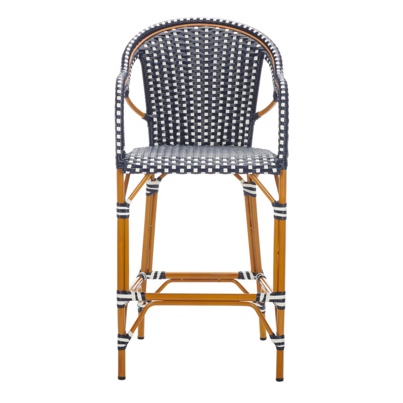 Tabouret de bar Popplewell, Blanc, 29.5" H x 22.5" W x 25.5" D