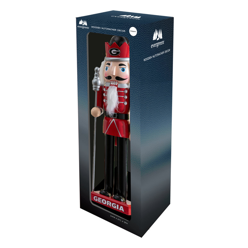 NCAA 12" Wooden Tabletop Nutcracker , NCAA Georgia