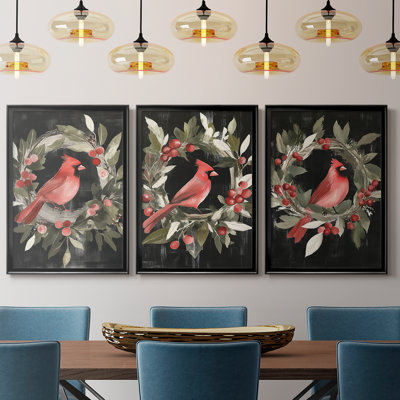 Christmas Holiday Art Cxxxxi - Toile tendue avec châssis sur mesure - 3 pièces