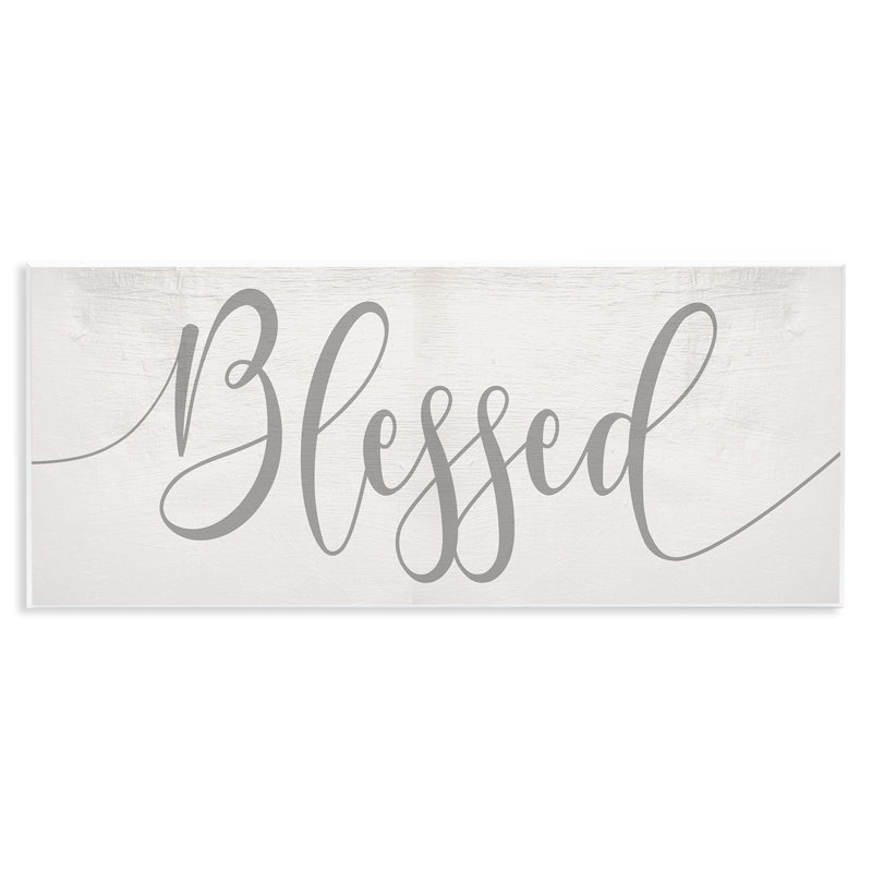 Soft Grey Blessed Typography Over Neutral Off-White