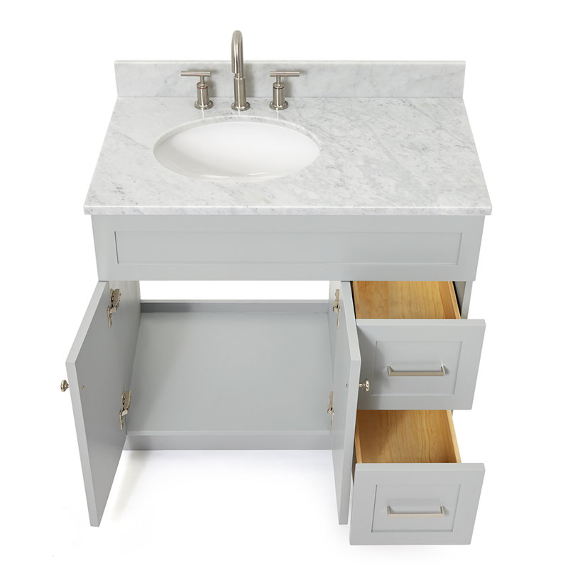 Partham 37" Single Bathroom Vanity Set, Gray