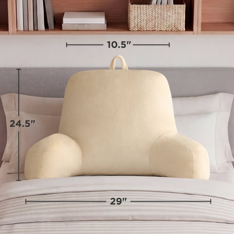 The Sheet Lab Plush Backrest Pillows, Beige, 29" x 24.5" x 10.5"