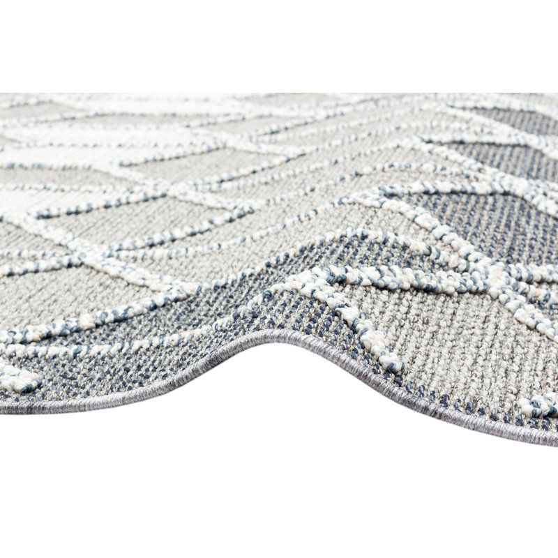 Tapis géométrique rectangulaire en polyester tissé à la machine 6 pi 7 po x 9 pi 6 po Falmouth
