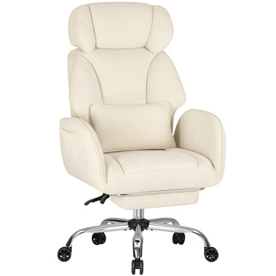 Faux Leather Criss Cross Office Chair Big And Tall Executive Chair With Footrest