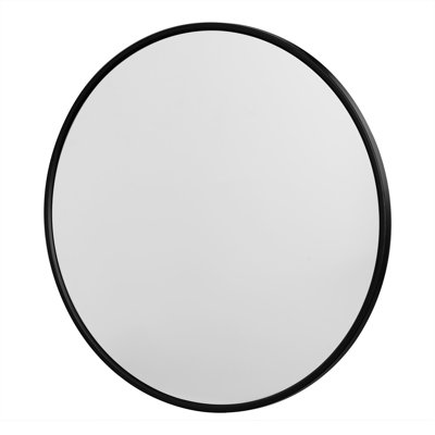 Round Wall Mirror, 71Cm Bathroom Mirror Wall Mounted High Definition, Golden Metal Frame, Mdf Back Panel, For Living Room Bedroom Hallway