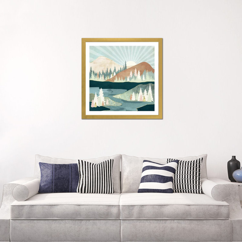 Soleil d'automne - impression, H 24 po x l 24 po x p 1 po, Blanc, Gold Paper