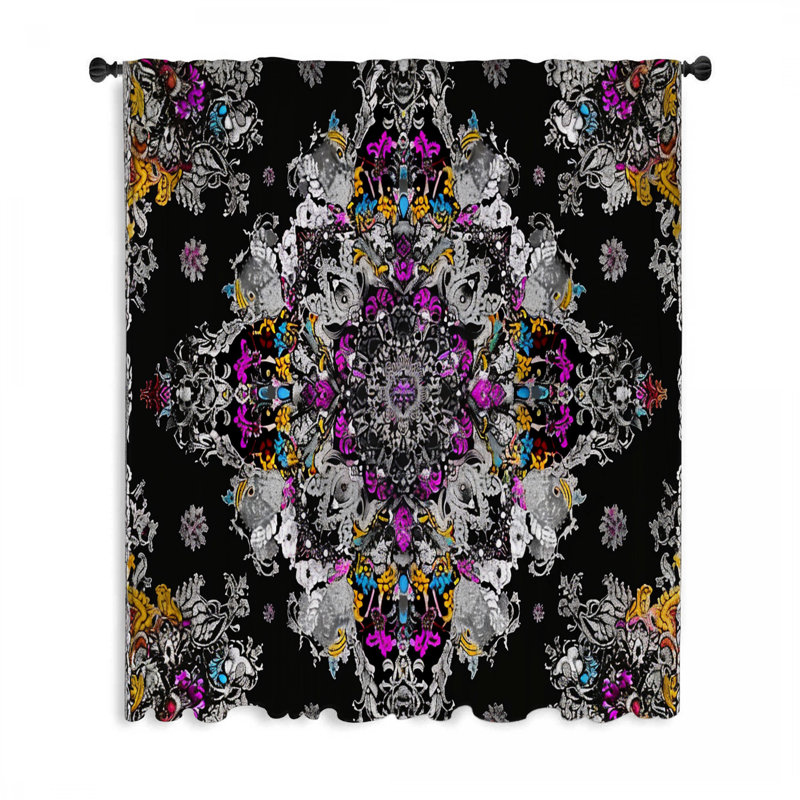 Rideaux, voilages géométriques et voilages Mandala Design - 1 panneau, L 50 po x L 96 po