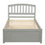 Structure de lit simple en bois avec lit gigogne et lit gigogne gris