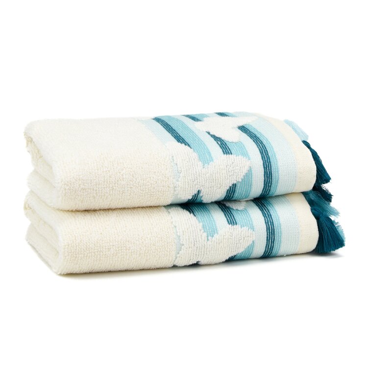Butterfly Turkish Cotton Washcloths (Set of 2) Dakota Fields Color: Arctic