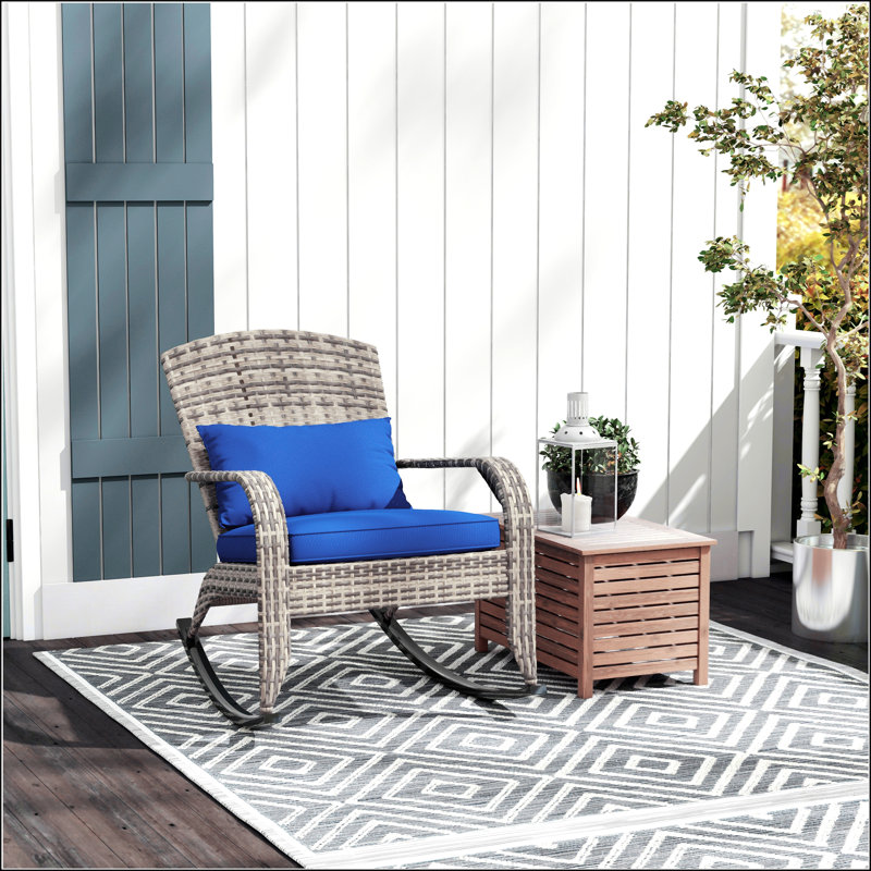 Chaise berçante d'extérieur en osier Adirondack
