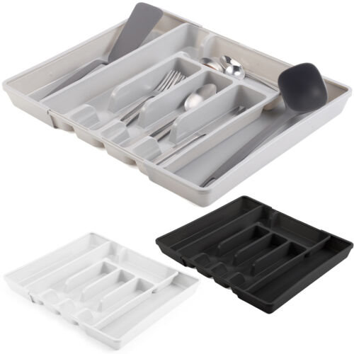 Plastic Rectangle Utensil Storage Set, Black