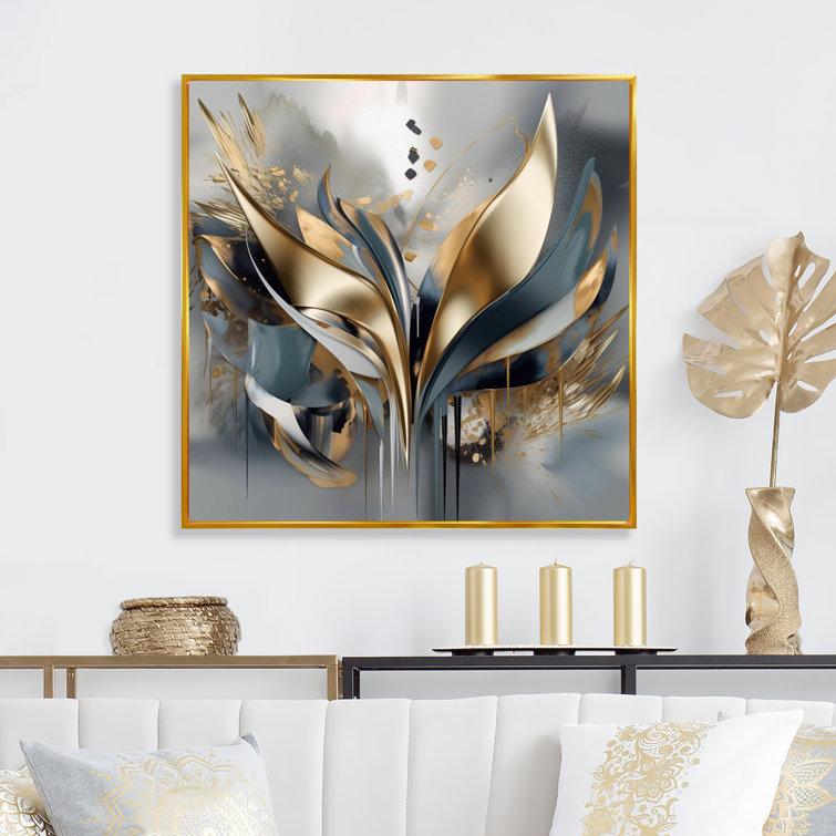 GICLEE PRINT Abstract Angel Painting Modern Gallery Wall Art Blue Gold –  Contemporary Art by Christine