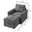 Méridienne moderne en velours côtelé moderne, canapé confortable, fauteuil d'appoint rembourré avec repose-pieds pour le salon-2118632180