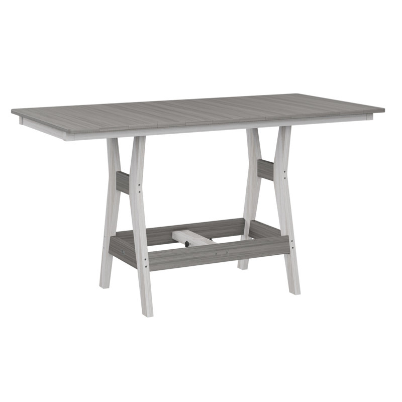 Harbor Outdoor Bar Table, Seashell, Driftwood Gray, 38.87" H x 66" W x 33" D