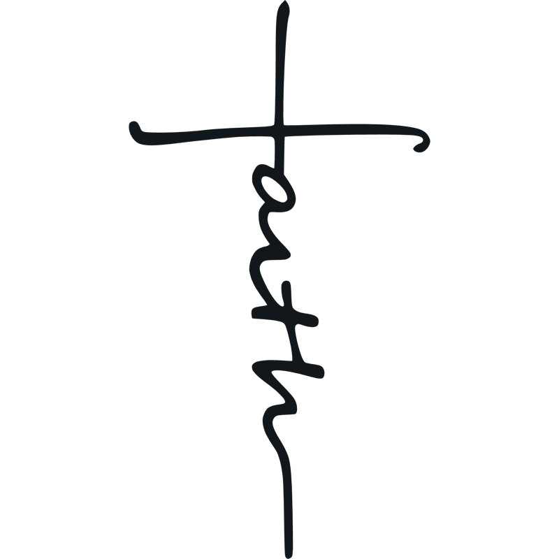 Black Metal Faith Cross Wall Sculpture 8" x 15"
