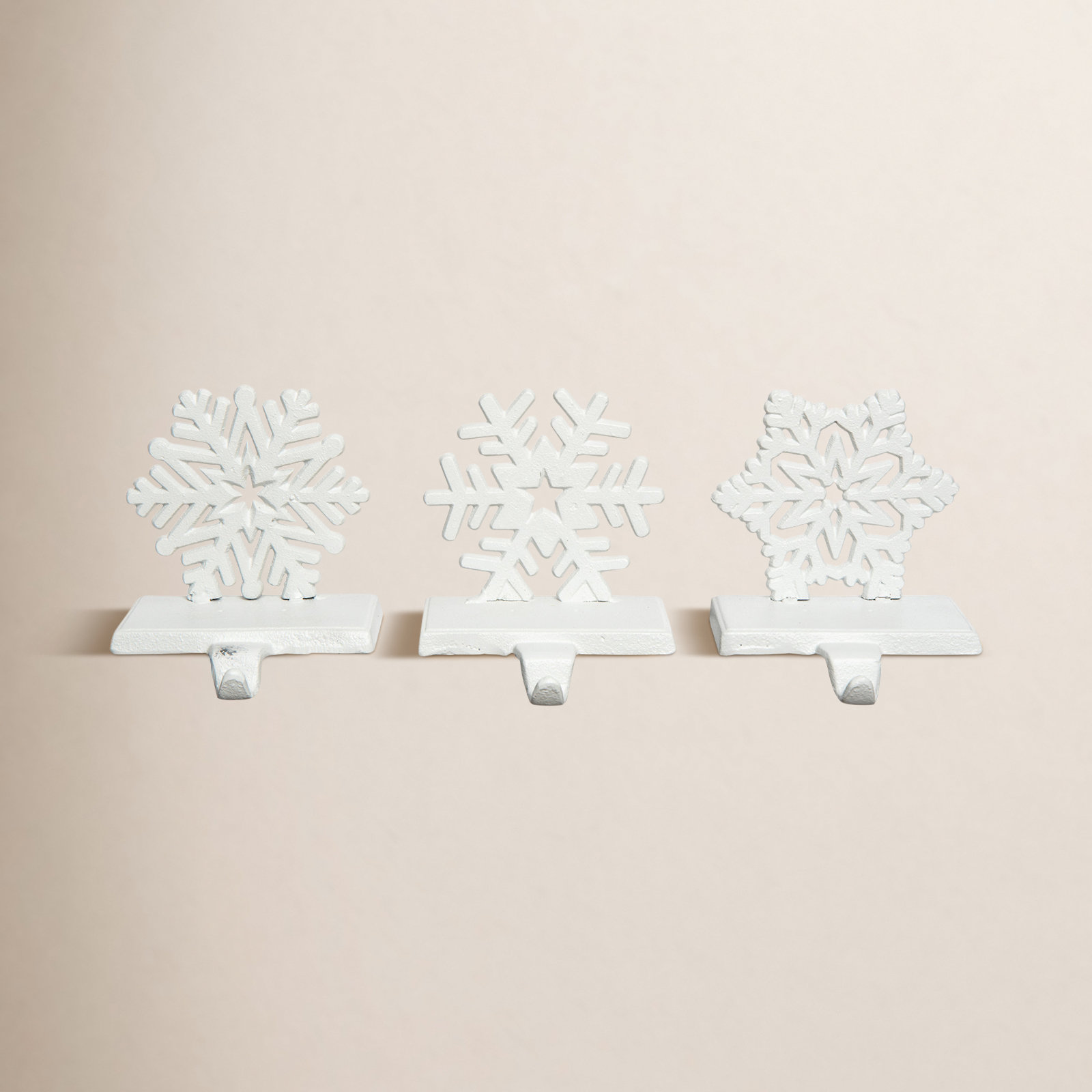  Cast Iron Snowflake Stocking Holder Set Home Decorations Set of 3 Christmas