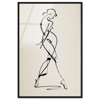 « Gestural Beauty I », impression acrylique encadrée, art mural minimaliste par Art Remedy, cadre noir, 16 x 24 pouces