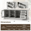 Console 63 pouces avec 3 tiroirs et 2 tablettes en verre-106706772
