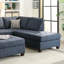 Ensemble de canapé modulaire 2 pièces réversible bleu foncé Dorris