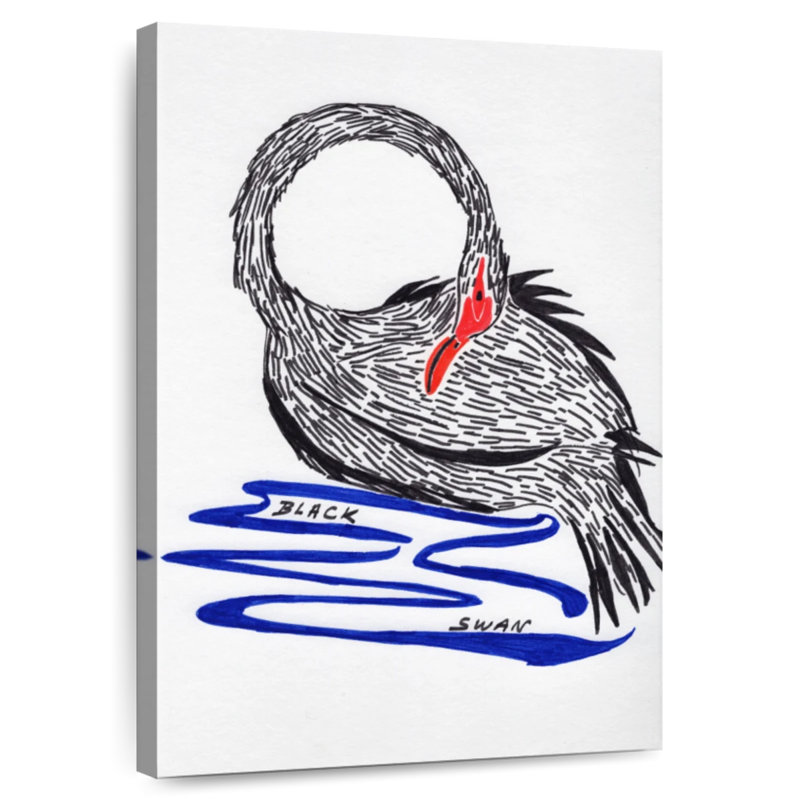 Brampt Wild Black Swan, 45" H x 30" W