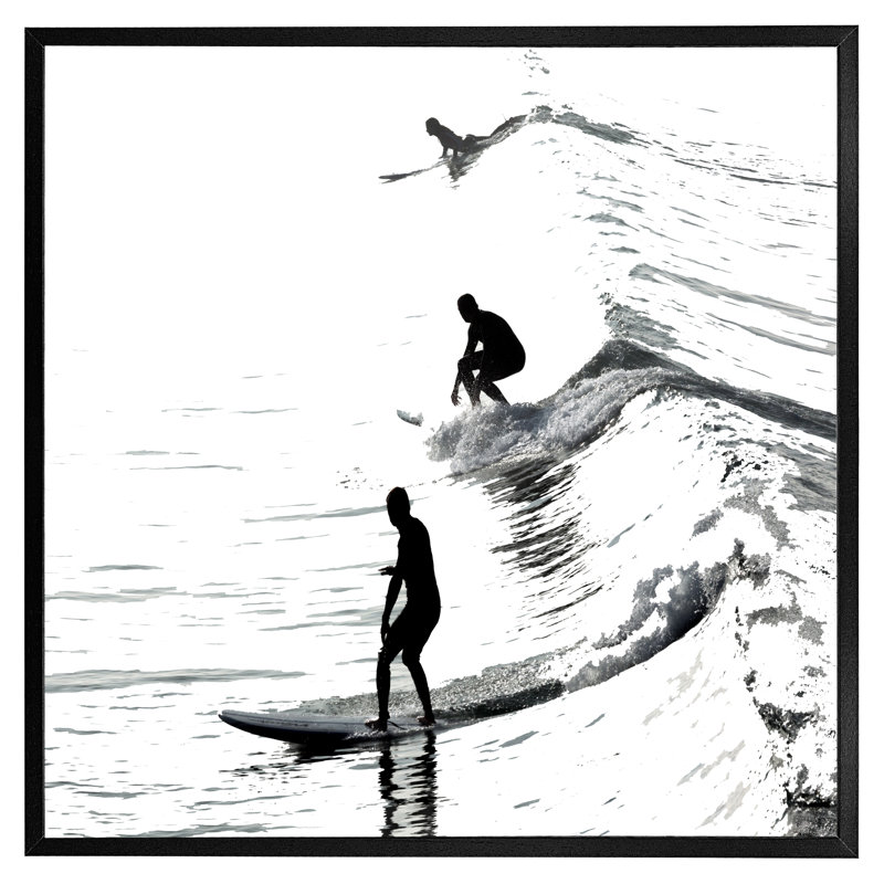 Cahokia Surfers - Single Picture Frame Print, Black Framed, 51cm H x 51cm W x 4cm D