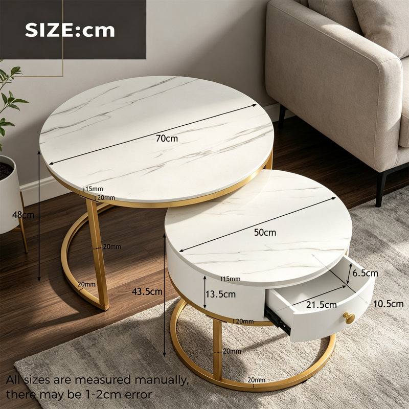Set of 2 Coffee Tables with Storage