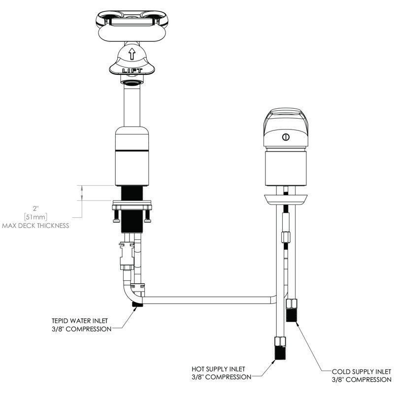 Eyesaver Single Lever Faucet with Eyewash
