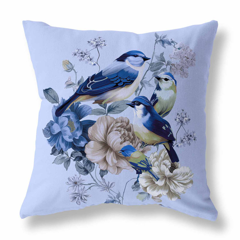Coussin Petal, H 16 po x l 16 po, Bleu / Lavande