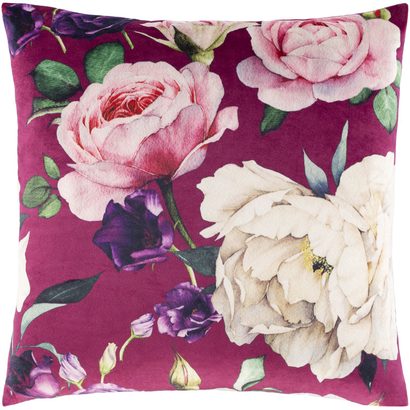  Leilani Floral Throw Pillow Cover, 18" x 18"