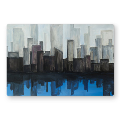 View of a Blue City - Building Cities Metal Print for Home Decor